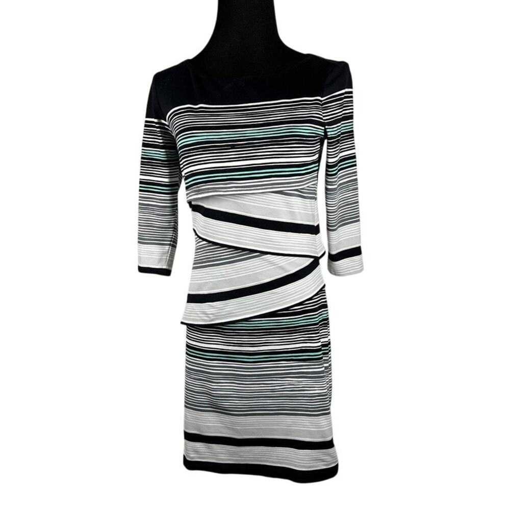 J. Mclaughlin‎ Catalino Cloth Tiered Layered Multicolor Stripes Sheath Dress XS